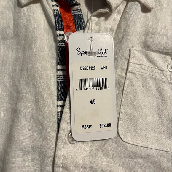 Splendid Boys White Button Front Shirt. NWT. - Picture 3 of 3